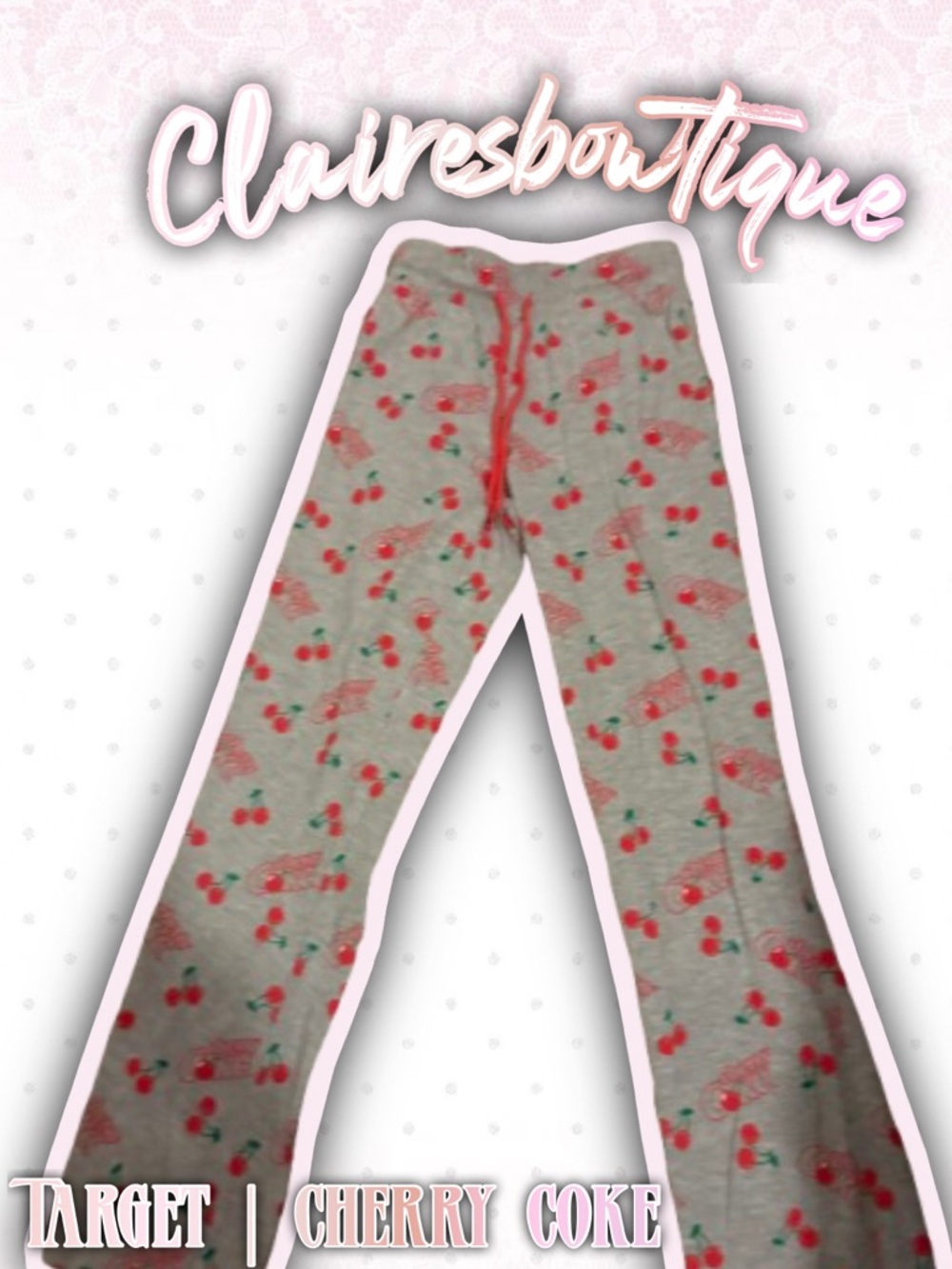 Target Gray Cherry-Print Lounge Pants